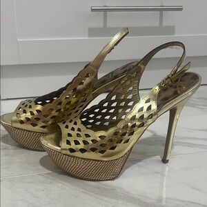 Sam Edelman Gold Platform Heels